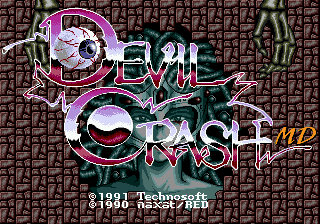 Devil Crash MD Title Screen